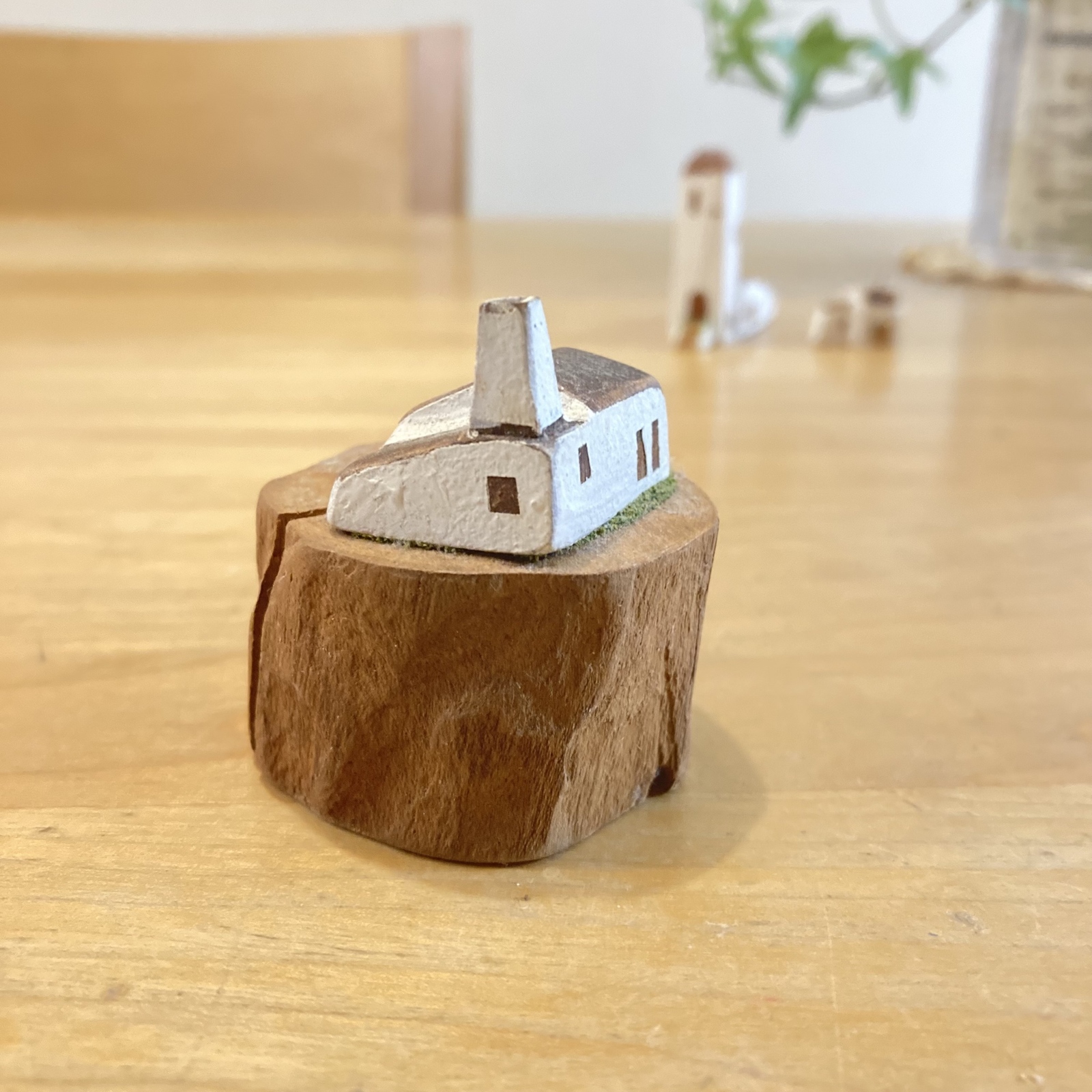 3点セット♪木のスタンド＋お家オブジェ＋ぬいぐるみチャーム ハンドメイド sold out【ちいさな 木の おうち 3点 セット】木 家 オブジェ