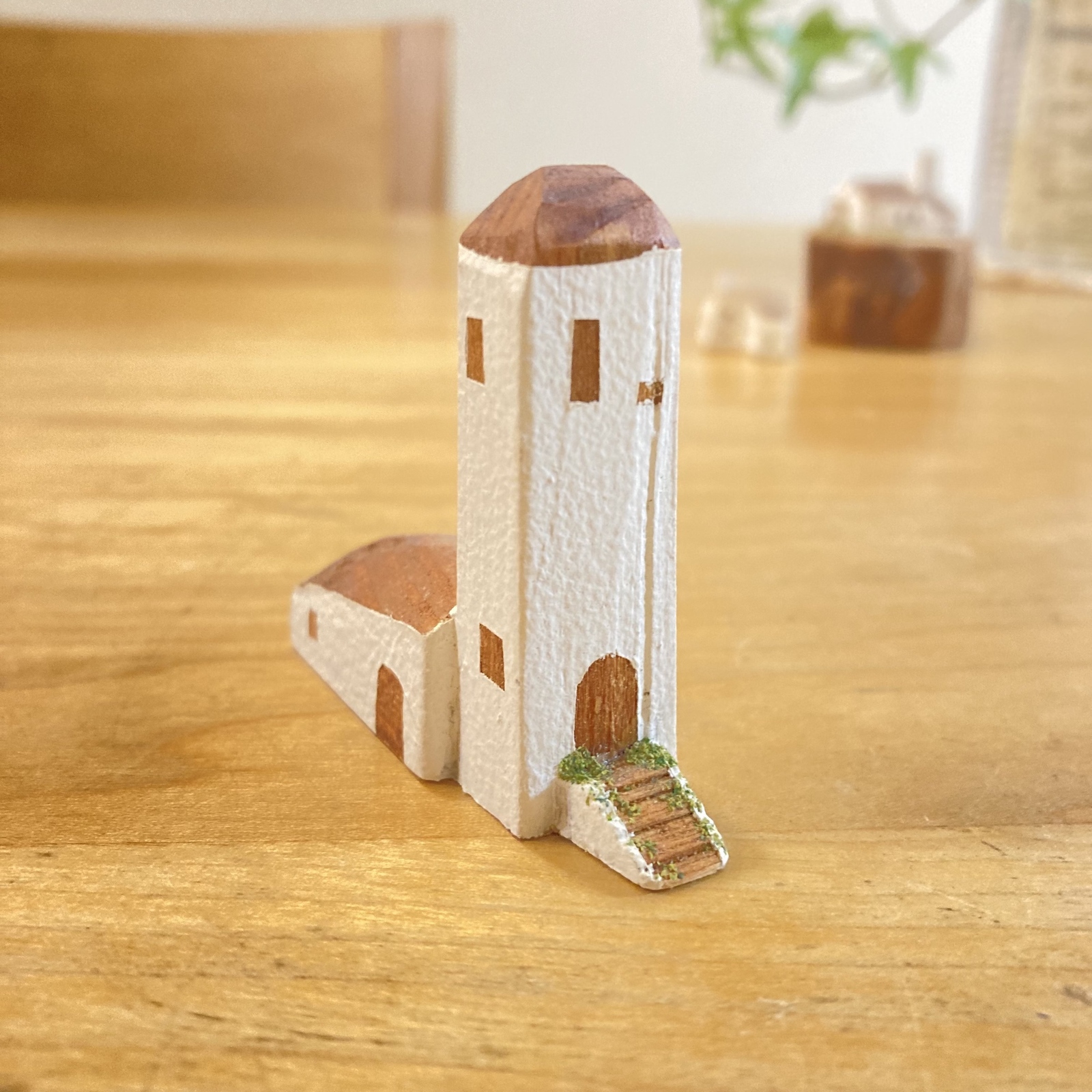 3点セット♪木のスタンド＋お家オブジェ＋ぬいぐるみチャーム ハンドメイド sold out【ちいさな 木の おうち 3点 セット】木 家 オブジェ