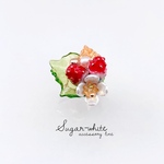 🌿🍓strawberry field 🍓🌿 ちび苺とクリアリーフの指輪  フリーリング 