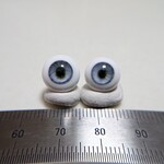 No.73 【10mm】 小さな グラスアイ ドールアイ ハンドメイドドール 材料　約10.6mm/10.1mm（青紫）