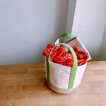 SSsize_ シルバーを使った気持ちの上がる帆布のバケツトート！　 キナリ×キミドリ×シルバー