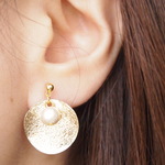 goldplate cottonpearl ♡　ゆれるピアス/樹脂ノンホールピアス（イヤリング）