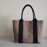 帆布トートバッグ横長 マットブラウン×ブラック 倉敷帆布