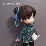 チャイナトップス(グリーンフラワー)＋餃子バッグのセット