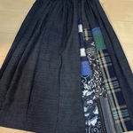 mini0601様専用です　綿　書生絣　型染め　刺し子　パッチワークスカート