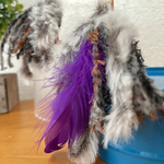ふわふわピアス　くろ×むらさき
