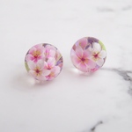 桜玉スタッドピアス 6mm玉 紫
