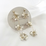 再販♡2way*シルバーフラワー*コットンパールピアス *イヤリング