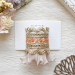 インド刺繍　インド刺繍リボン　ゴールド　オレンジ　ブラウン　刺繍リボン　フリル　フラワー　ポニーフック　ヘアアクセサリー　マジェステ　お洒落　結婚式　ウェディング　お呼ばれ　ギフト　プレゼント