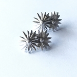 Trifari silver flower motif earrings 1960s vintage flowers