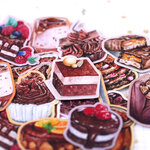 PVC半透明！チョコレート好きですか？可愛いケーキ🍫フレークシール
