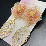 桃色牡丹 ～透～ ピアス イヤリング