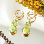 七宝焼 Mimosa フープピアス