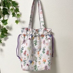yukiemon 22fabric 花の木 巾着バッグ 限定ラベンダー