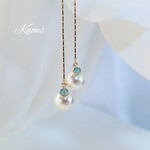 揺れる パールピアス　パールイヤリング　ロングピアス　ロングイヤリング　華奢　オフィス　可愛い　シンプルピアス　シンプルイヤリング