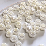 80個 8mm 大穴 プラスチック パール ビーズ 