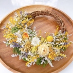 ［再販］White ＆ yellow ミモザ カスミソウのハーフリース 春の野原仕立て