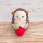 ハリネズミとりんご 置物 ぬいぐるみ 羊毛フェルト