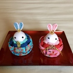 つまみ細工　兎のお雛様