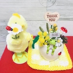 ミモザカモミール好きなカエルエッグ🐸🐣とヒヨコちゃん🐤