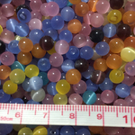 キャッツアイビーズ6mm(ピンク、ブルー多め)