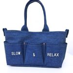  ざっくりデニム pocket tote -SLOW&RELAX-