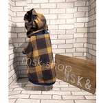  1/22 20時OPEN●完成品●Lサイズ●スポッとマント●コットンツイードチェック　イエロー●マント　ケープ
