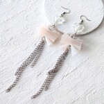 ミルキーカラーPVC  シルバーチェーンピアス✳イヤリング