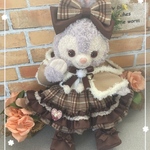 ステラルー  S☆茶チェックワンピース☆コスチューム6点セット☆ボア付きベージュケープ☆リーナベルも出品中