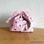 保温保冷・ミルクラテ・ストロベリー・お弁当袋（Mサイズ）