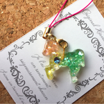 うまのストラップ【レジン、クラッシュシェル使用】