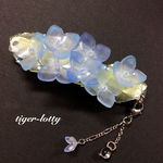 雨空の紫陽花＊*ブルーのバレッタ
