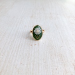 dryflower ring olive楕円/ドライフラワー  レジン