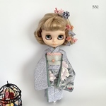 No.332 1/6サイズドール振袖　薄紫に花文