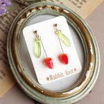 new♡揺れるチューリップのピアス（赤）
