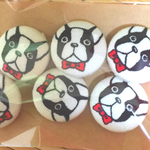 お得6個セット フレンチブルドッグくるみボタン
