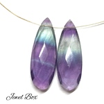 大粒＊マルチカラーフローライト＊ペアシェイプブリオレットカット＊2個