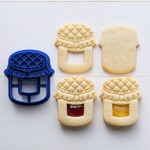 ジャム瓶（くり抜き・スタンプ付き）クッキー型・クッキーカッター
