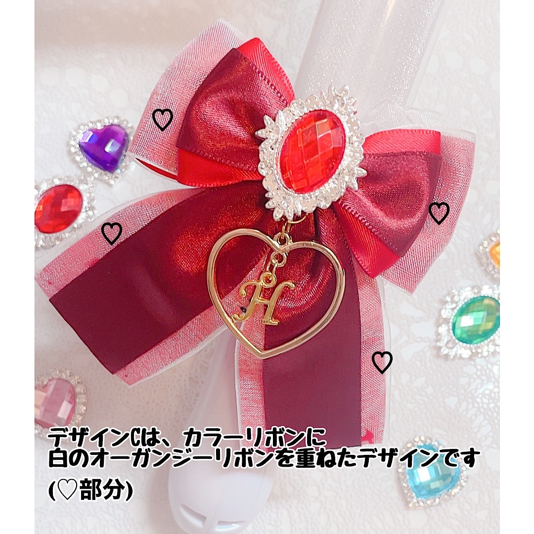 【オーダー専用/ ageh@ イニシャル ペンラリボン】キンブレリボン デザインC キンブレリボン ♡ネイビー♡ センターパーツ