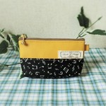 送料無料！音符いっぱいの小さなポーチ（イエロー）