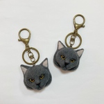 renc0nさま 羊毛フェルト 猫キーホルダー シャルトリュー