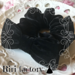 💓ワンコイン💓ベルベット✨リボン付き🎀プレーンシュシュ✨
