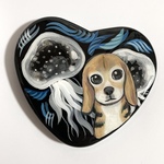 G様【ご購入用】専用ページ原画 【ビーグル犬 ダックス】 手鏡 ハンドミラー 似顔絵