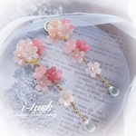 しだれ桜ピアス(チタン/イヤリング/ノンホールピアス)：春 さくら サクラ ウェディング 結婚式 ブライダル  ゆらゆら 揺れる