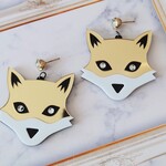 キツネさんの大ぶりミラーピアス🦊