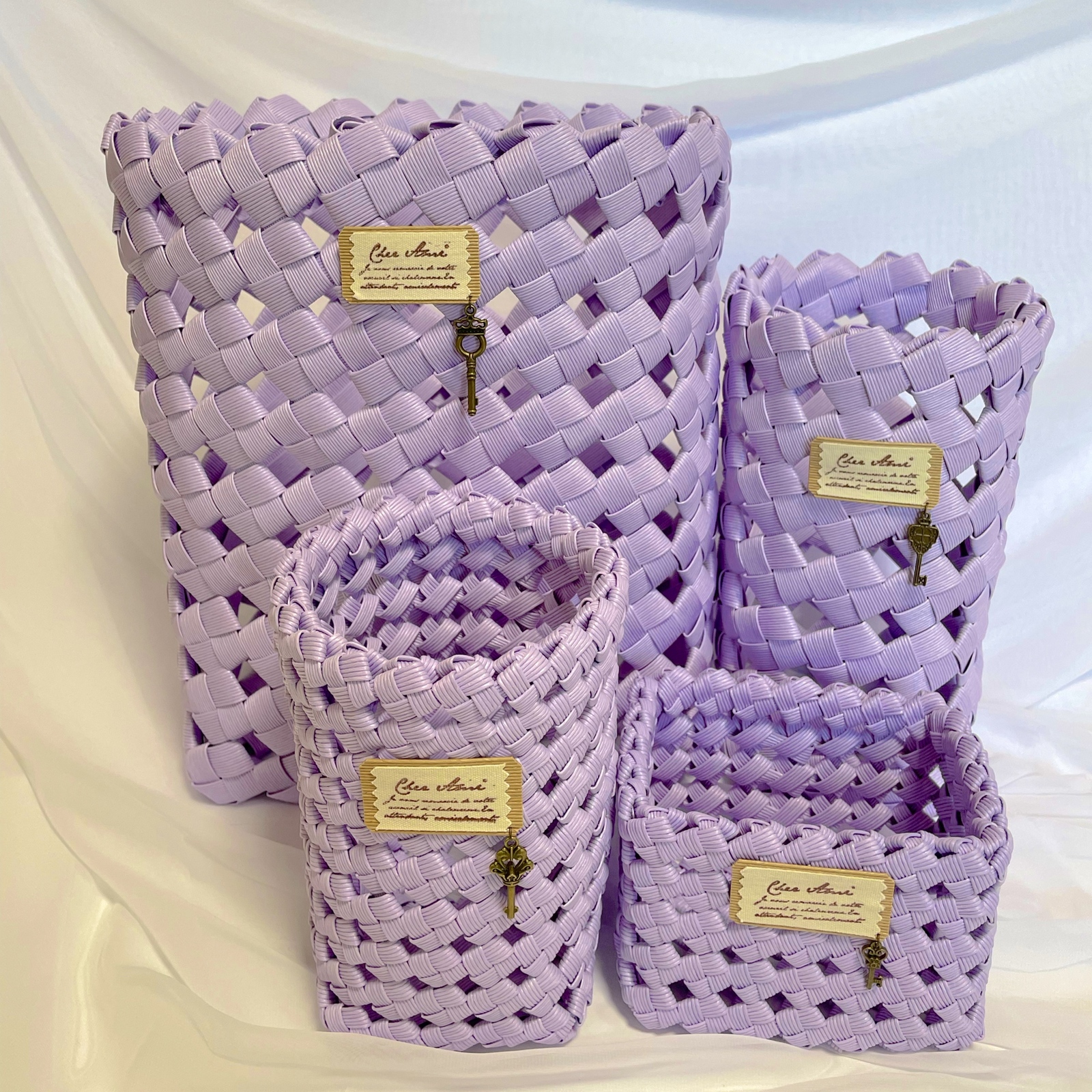 No.50  ゴミ箱・小物入れ・かご・マスクケース エコクラフト カントリー風 No.50 ゴミ箱・小物入れ・かご・マスクケース エコクラフト