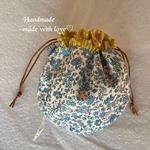 ・切替付き丸底ミニミニ巾着袋♡プレゼントにも♪①