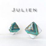 Mint blue diamond　　七宝焼イヤリング・ピアス(231)