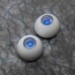 8mm 青い硝子瞳孔の石膏レジンアイ　ドールアイ
