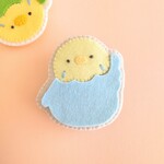 〈フエルト名札〉 おへんじ。。はーい♪。れもん×みずいろ